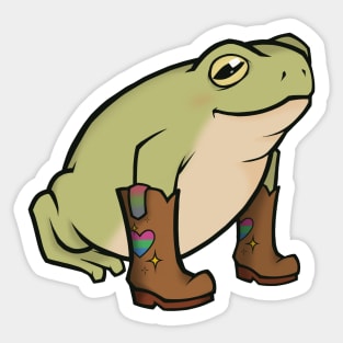 Polysexual Pride Cowboy Boots Frog Sticker